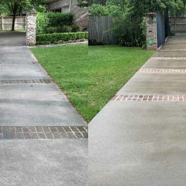 Amazingly Clean Concrete Driveway Pressure Washing Results In Katy, Texas